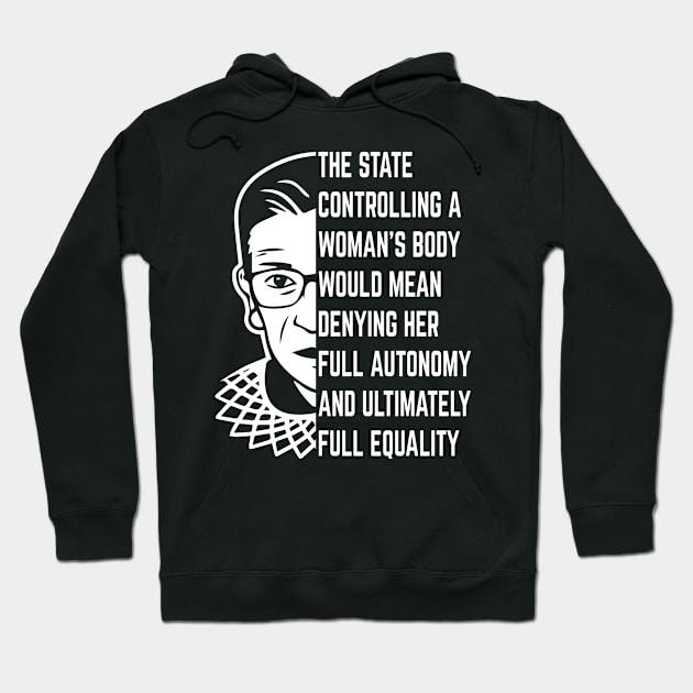 RBG Ruth Bader Ginsburg Defend Roe V Wade Pro Choice Abortion Rights Feminism Hoodie by Seaside Designs